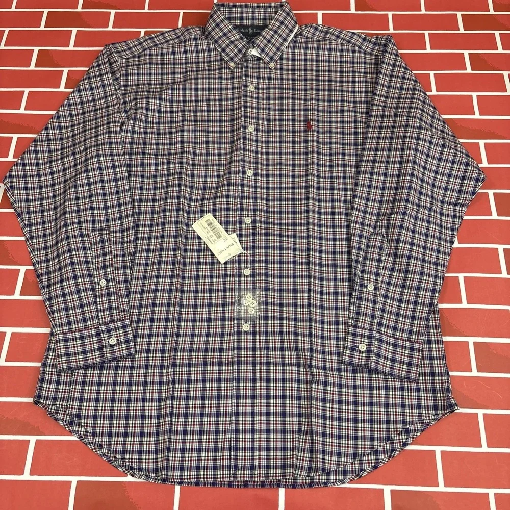 Ralph Lauren Blake Shirt Plaid  Mens Medium Lomg Sleeve Button Down NEW NWT